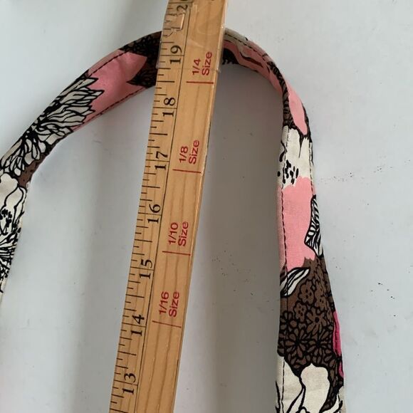 Vera Bradley Mocha Rouge Brown Pink Ecru Floral Quilted Crossbody Shoulder Bag - Picture 15 of 15